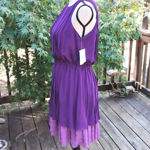 NWT Jessica Simpson Purple Pleated Dress - Picture 4 of 13